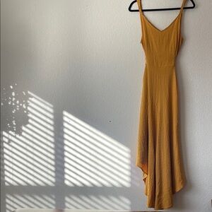 Gigio USA mustard yellow wide-leg jumpsuit w/ attached tie belt size m